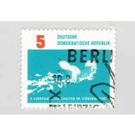 Germany DDR Map blue 5 Used (BP90802)