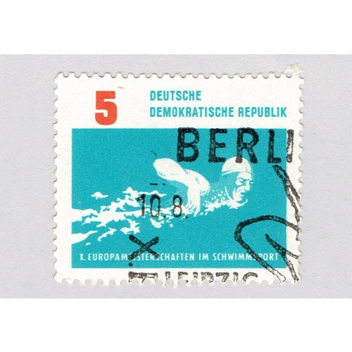 Germany DDR Map blue 5 Used (BP90802)