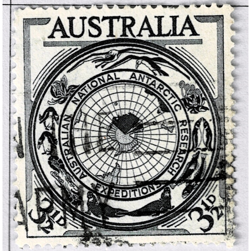 Australia World map green 3 1/2  Used (BP90911)