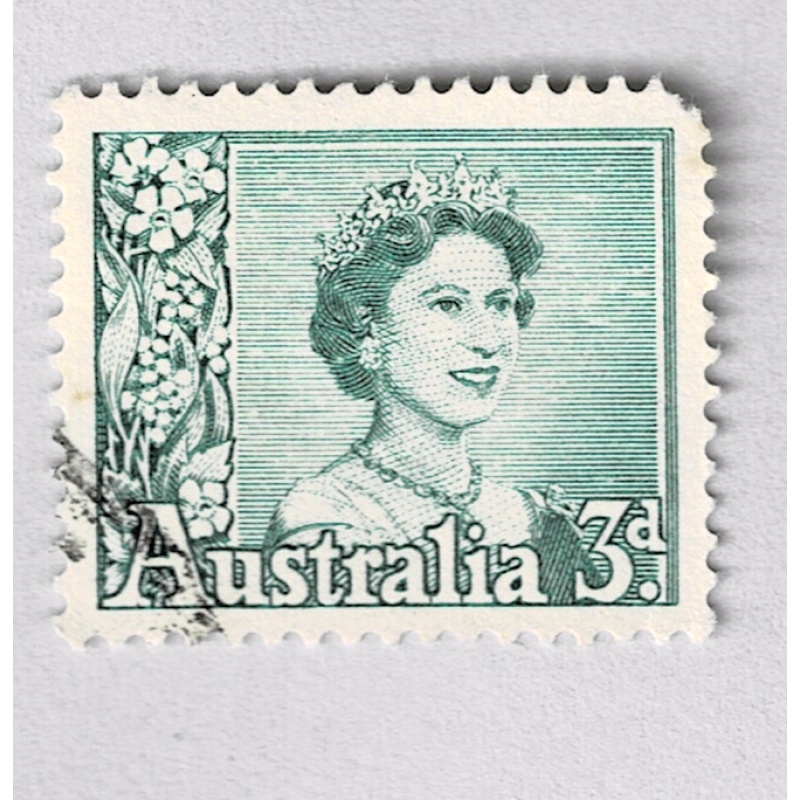 Australia QE 2 green 3 Used (BP90928)