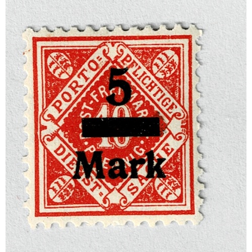 Germany Wurttenburg O64 Surcharged 5 MLH (BP91003)
