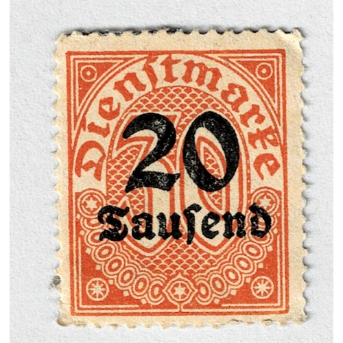 Germany Overprint 20 over  10 orange MHH (BP91117)