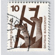 Germany Falling off ladder brown 10 Used (BP91134)
