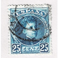 Spain Queen blue 25 Used (BP91136)