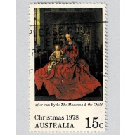 Australia Christmas 1978 mother and child red dress Used (BP91207)