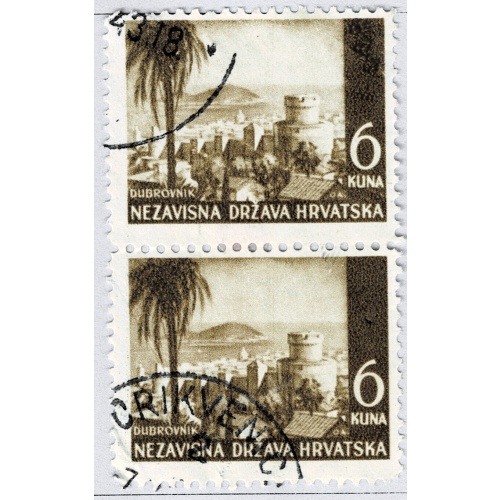 Croatia Croatia 40 Dubrovnik Castle 1941 Used V Pair (BP91216)