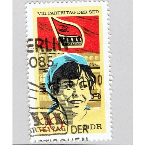 Germany DDR Woman worker yellow Used (BP91303)