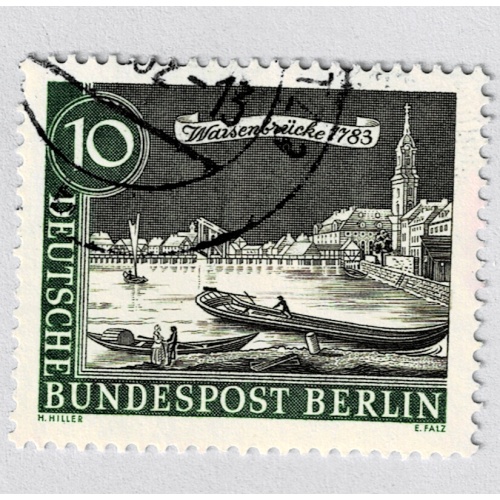 Germany Berlin River with boats green 10 Used (BP91503)