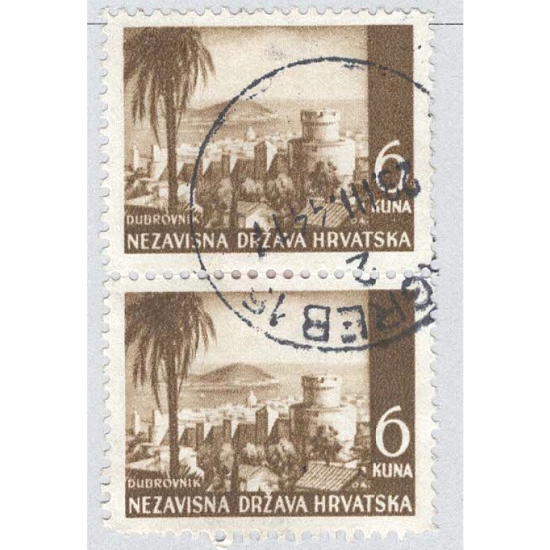 Croatia Croatia 40 Dubrovnik Castle 1941  Used V Pair 1  (BP91601)