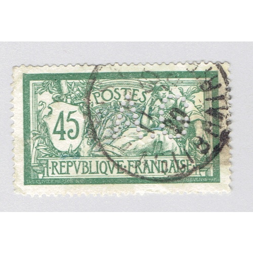 France 122 Liberty and Peace 1900 Used perfin (BP91809)