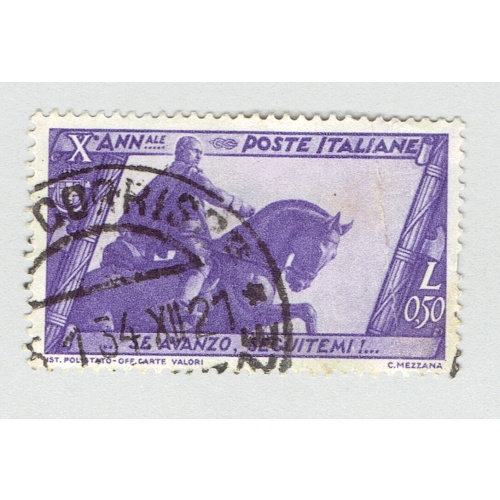 Italy 297 Mussollni statue 1922 Used (BP91826)