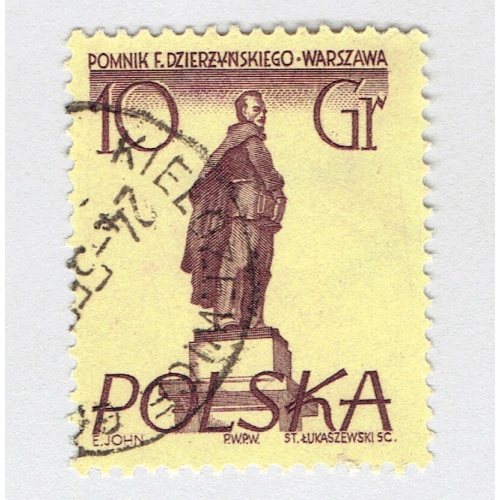 Poland Statue yellow 10 Used (BP92228)