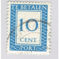Netherlands Numeral 10 blue Used (BP92316)