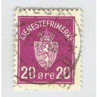 Norway Coat of arms magenta 20 Used (BP92321)