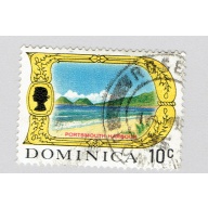 Dominica QE 2 harbor yellow 10 Used (BP92402)