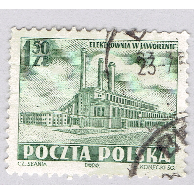 Poland Building green 150 Used (BP92527)