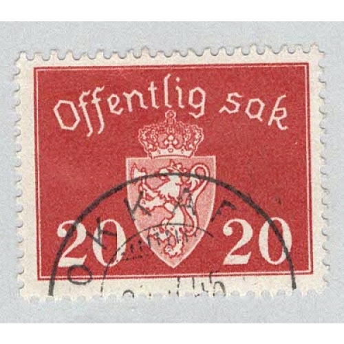 Norway O37 Coat of Arms Used (BP93427)