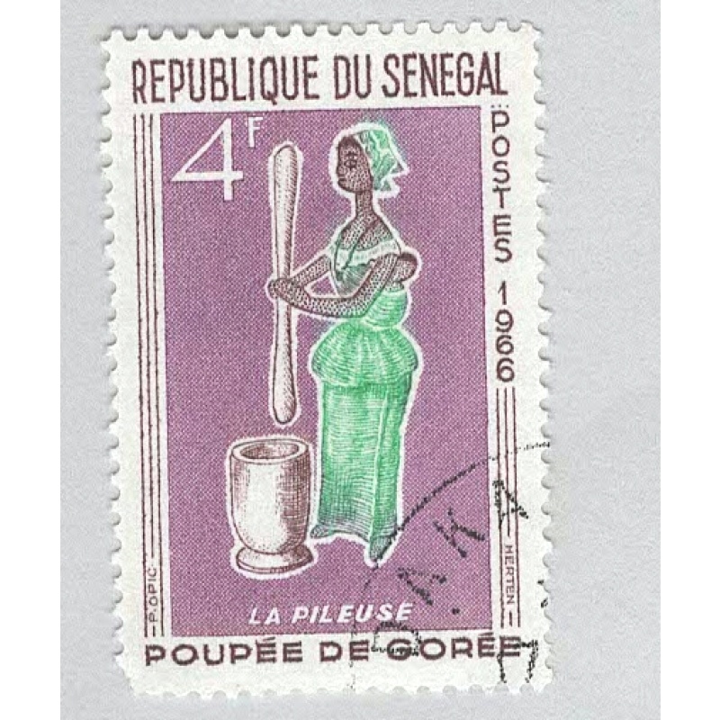 Senegal 264 Woman Pounding Grain Used 1 (BP95415)