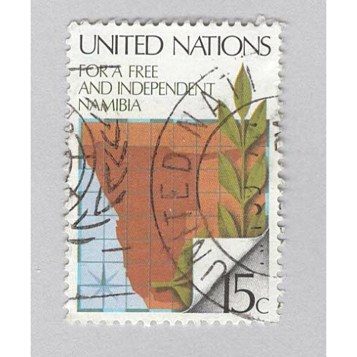 United Nations NY 312 Map of Nambia Used 1  (BP95806)