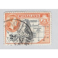 Nyasaland 100 Map and coate of arms Used 2  (BP97615)