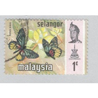 Malaysia Selangor 128 Butterflies Used 1 (BP98317)