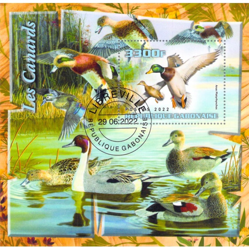 Gabon 2022 CTO Sheet  Duscks birds wild life 1 value (TS0023)
