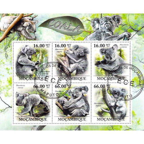 Mozambique 2011 CTO Sheet  Koala Bear animal 6 values (TS0030)