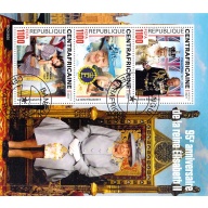 Central Africa 2021 CTO Sheet  Queen Elizabeth II 95th Anniversary 3 value (TS0032)