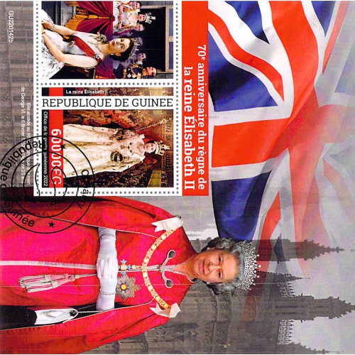 Guinea 2022 CTO Sheet  Queen Elizabeth 70 anniversary 1 value (TS0036)