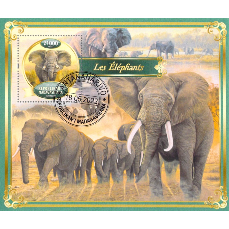 Madagascar 2022 CTO Sheet  Elephants animals 1 value (TS0041)