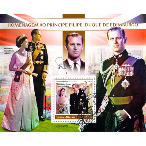 Guinea-Bissau 2022 CTO Sheet  Princess Phillip Queen Elizabeth 1 value (TS0045)