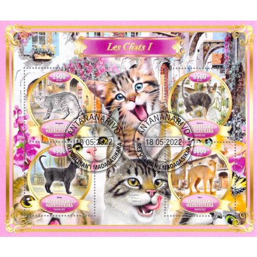 Madagascar 2022 Sheet  Cats breeds 6 values (TS0061)
