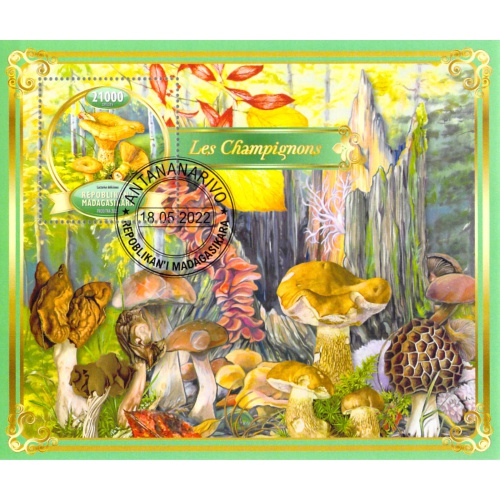 Madagascar 2022 Sheet  Mushrooms plants fungi 1 values (TS0065)