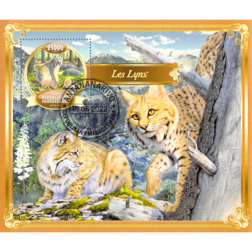 Madagascar 2022 Sheet  Lynx cat animal 1 value (TS0071)
