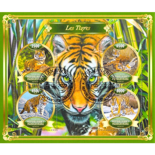 Madagascar 2022 Sheet  Tiger big cats animals 4 values (TS0084)