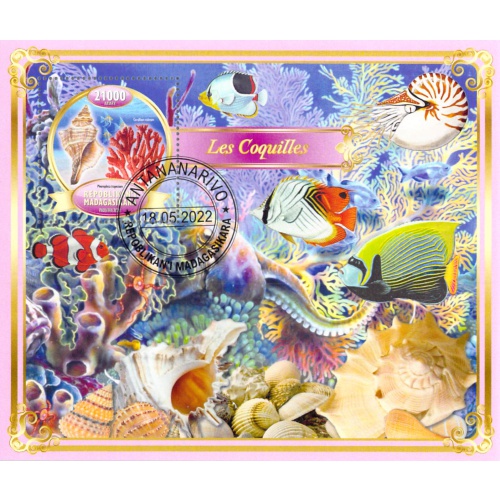 Madagascar 2022 Sheet  Fish sea life marine animals 1 value (TS0088)