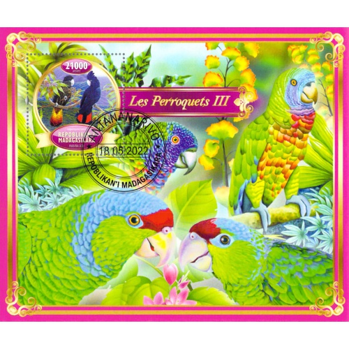 Madagascar 2022 Sheet  Parrots birds 1 value (TS0095)