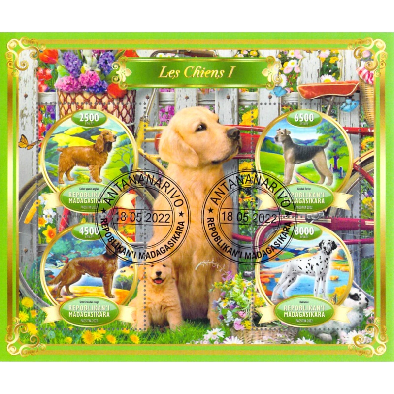 Madagascar 2022 Sheet  Dogs breed 4 values (TS0098)