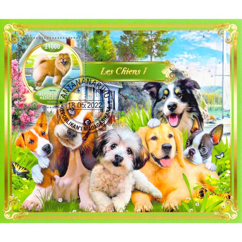 Madagascar 2022 Sheet  Dogs breeds 1 value (TS0099)