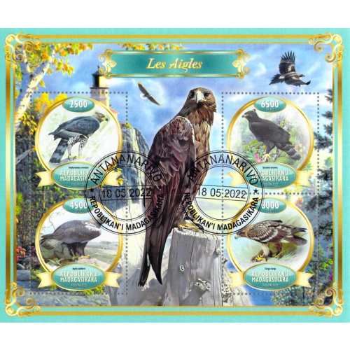 Madagascar 2022 Sheet  Eagles birds 4 values (TS0105)