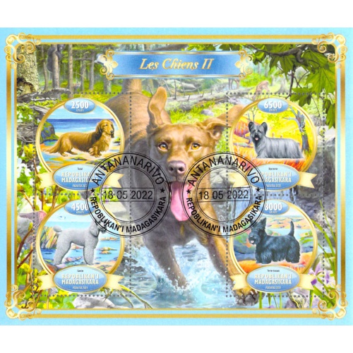 Madagascar 2022 Sheet  Dogs breeds 4 values (TS0107)