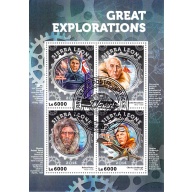 Sierra Leone 2016 Sheet  Explorers Peary Lindburg  Amendsen 4 values (TS0120)