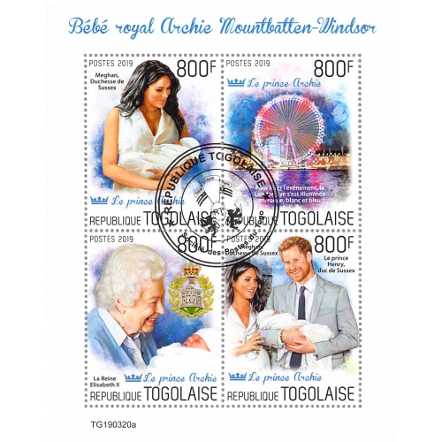 Togo 2019 Sheet  Princess Harry Meghan Markel QEII (TS0136)