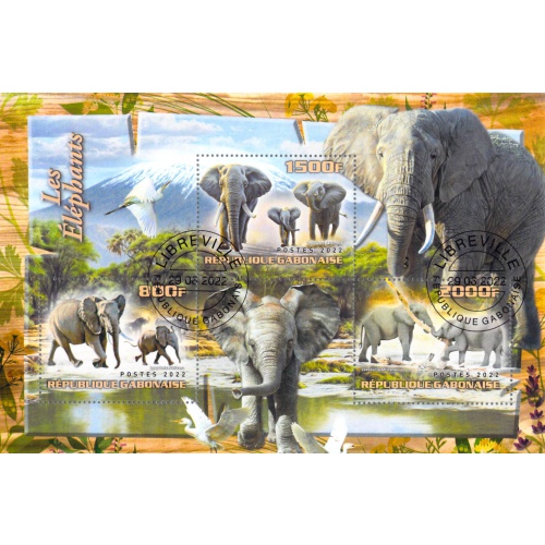 Gabon 2022 Sheet  Elephants animal 4 values (TS0158)