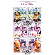 Maldives 2021 Sheet  Prince Phillip Princess Diana 6 values (TS0182)