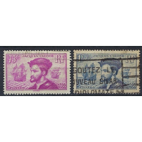 France 296-97 Used 1934 set (an7849)