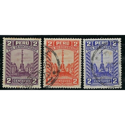 Peru RA21-23 Used 1933-35 issues (ak2541)