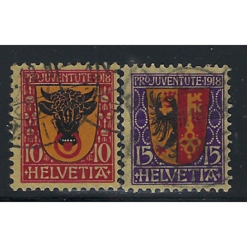 Switzerland B10-11 Used 1918 set (an1020)