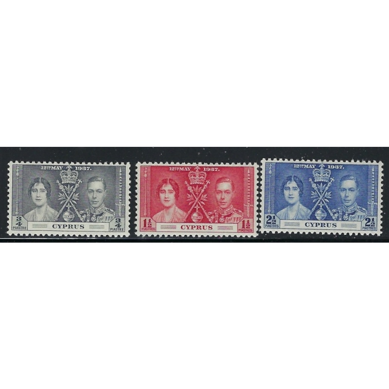 Cyprus 140-42 MNH 1937 KGVI Coronation (ap9660)