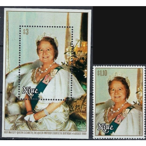 Niue 291-92 MNH 1980 Queen Mother Birthday (ak2779)